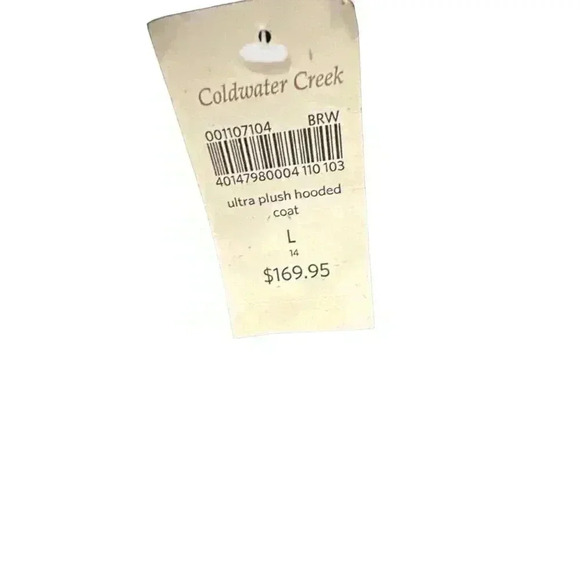 - Coldwater Creek Ultra Plush Hooded Coat in Brown, Size L,  NWT - Picture 9 of 9